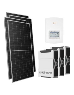 Single-phase photovoltaic kit 6545W Solis 6kW inverter 15.3kWh lithium Weco EVO 5k3