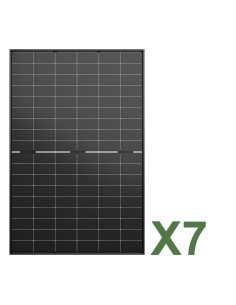 Set de 7 panneaux solaire photovoltaïque 515W total 3605W mono bifacial Jinko Solar Tiger Neo avec cadre noir