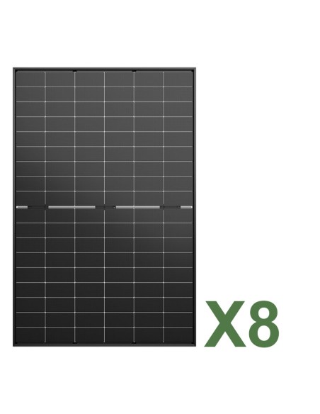 Set de 8 paneles solar fotovoltaico bifacial de 515W total 4120W mono Jinko Solar Tiger Neo con marco negro