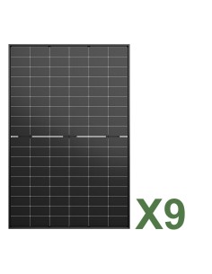 Set de 9 paneles solar fotovoltaico bifacial de 515W total 4635W mono Jinko Solar Tiger Neo con marco negro