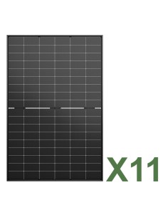 Set de 11 paneles solar fotovoltaico bifacial de 515W total 5665W mono Jinko Solar Tiger Neo con marco negro