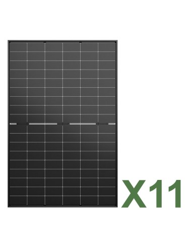 Set de 11 panneaux solaire photovoltaïque 515W total 5665W mono bifacial Jinko Solar Tiger Neo avec cadre noir