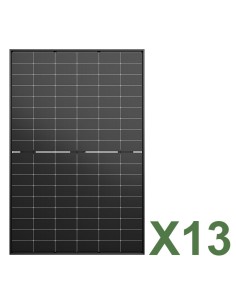 Set de 13 panneaux solaire photovoltaïque 515W total 6695W mono bifacial Jinko Solar Tiger Neo avec cadre noir