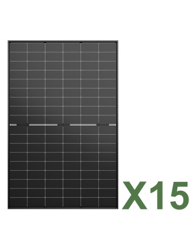 Set of 15 Jinko Solar Tiger Neo 515W total 7725W Mono Bifacial Photovoltaic Solar Panel with Black Frame