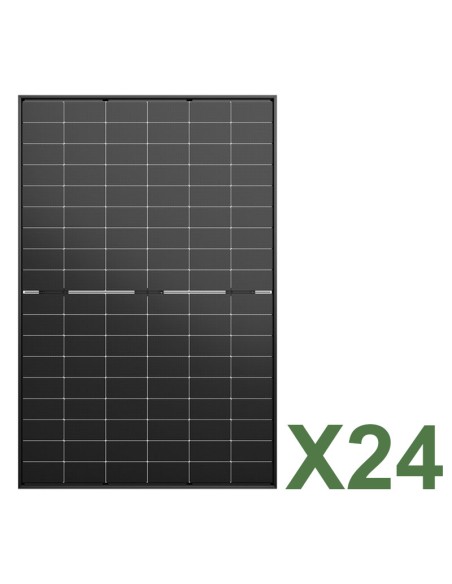 Set de 24 paneles solar fotovoltaico bifacial de 515W total 12360W mono Jinko Solar Tiger Neo con marco negro
