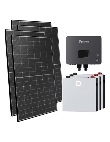 Kit Fotovoltaici Off-Grid: vendita online Kit fotovoltaico monofase Off-Grid 6300W inverter Renon Power 6kW litio 15.36kWh Dy...