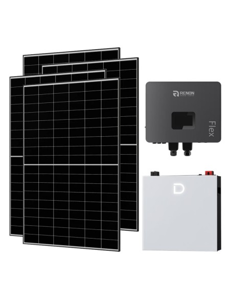 Kit Fotovoltaici Off-Grid: vendita online Ki fotovoltaico monofase Off-Grid 6650W inverter Renon Power 6kW litio 5.12kWh Dyne...