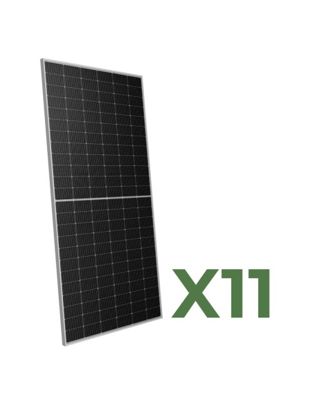 Set de 11 paneles solares fotovoltaicos doble cara de 610W total 6710W mono Peimar medias celdas