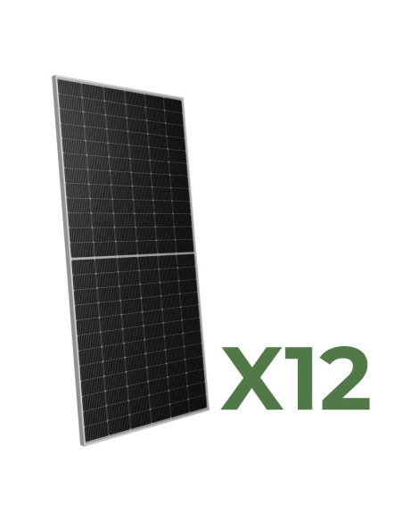 Set de 12 paneles solares fotovoltaicos doble cara de 610W total 7320W mono Peimar medias celdas