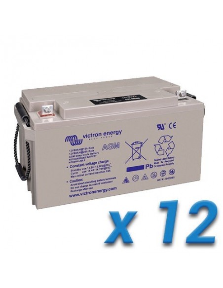 Set 4 x Batería 220Ah 12V AGM Deep Cycle Victron Energy Fotovoltáico Cámper Set 4 x Batería 220Ah 12V AGM Deep Cycle Victron Energy Fotovoltáico Cámper