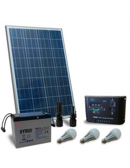 Solarbeleuchtung Kit LED 100W 12V für Innen Photovoltaik Insel batterie